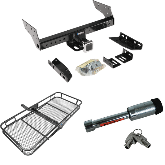 Fits 1992-1999 GMC Suburban C2500 Trailer Hitch Tow PKG w/ 60" x 24" Cargo Carrier + Hitch Lock By Reese Towpower