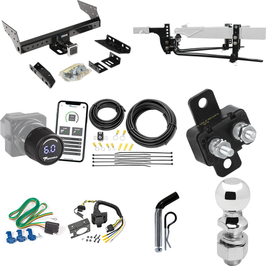 Fits 1996-1999 GMC Savana 2500 Trailer Hitch Tow PKG w/ 6K Round Bar Weight Distribution Hitch w/ 2-5/16" Ball + 2" Ball + Pin/Clip + Tekonsha Prodigy iD Bluetooth Wireless Brake Control + 7-Way RV Wiring By Reese Towpower