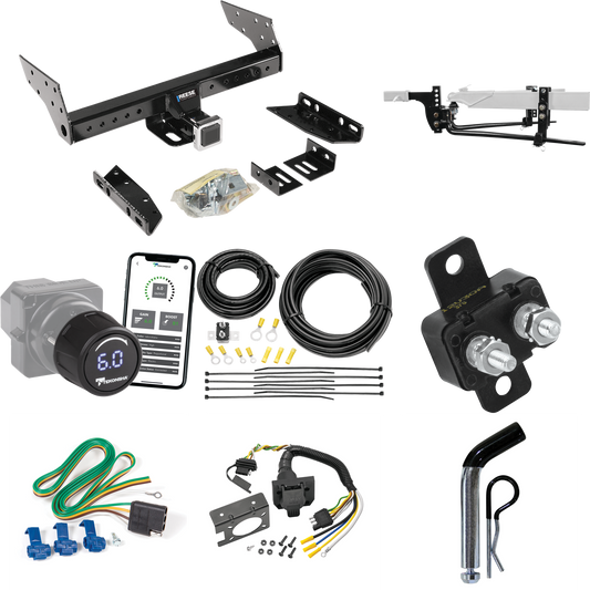 Fits 1990-1990 Chrysler Town & Country Trailer Hitch Tow PKG w/ 6K Round Bar Weight Distribution Hitch w/ 2-5/16" Ball + Pin/Clip + Tekonsha Prodigy iD Bluetooth Wireless Brake Control + 7-Way RV Wiring (For 2 WD, Long Wheelbase Models) By Reese Towp