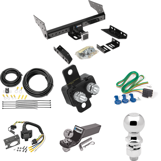 Fits 1983-1997 Chevrolet S10 Trailer Hitch Tow PKG w/ 7-Way RV Wiring + 2" & 2-5/16" Ball + Drop Mount (For w/Standard Bed & Step Bumper Models) By Reese Towpower