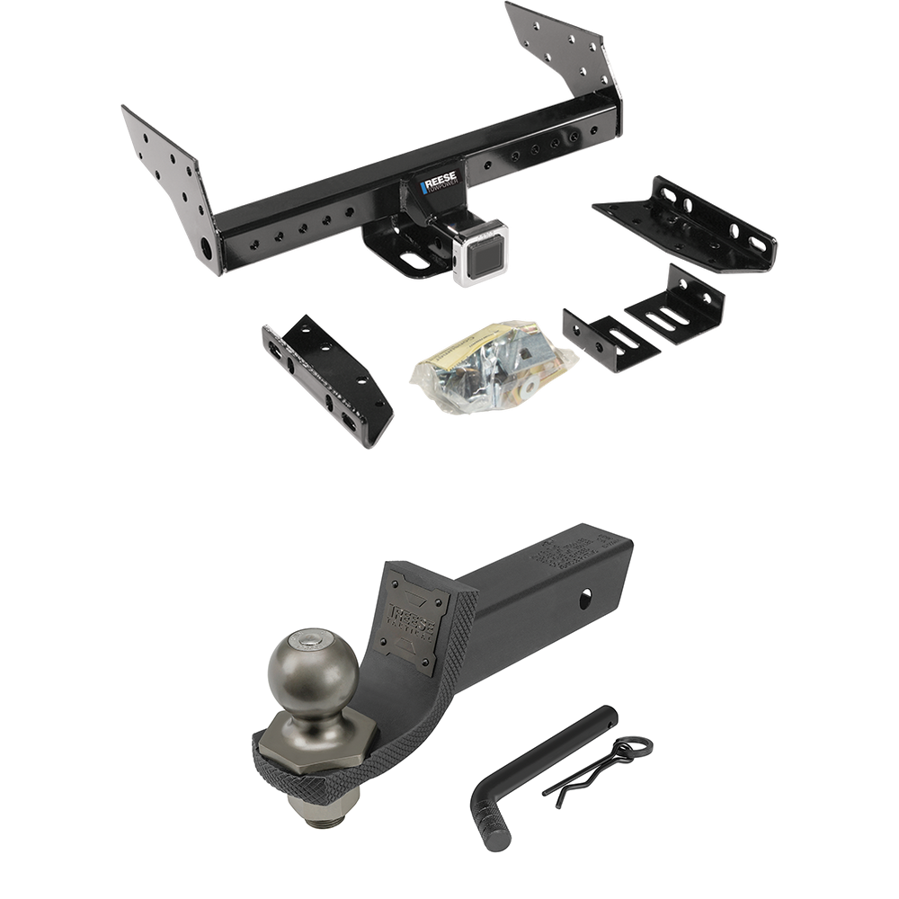 Fits 1990-1993 Mazda B2200 Trailer Hitch Tow PKG + Interlock Tactical Starter Kit w/ 2" Drop & 2" Ball By Reese Towpower