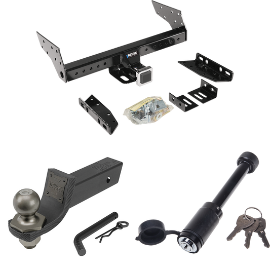 Fits 1982-1993 Dodge Ramcharger Trailer Hitch Tow PKG + Interlock Tactical Starter Kit w/ 2" Drop & 2" Ball + Tactical Dogbone Lock By Reese Towpower