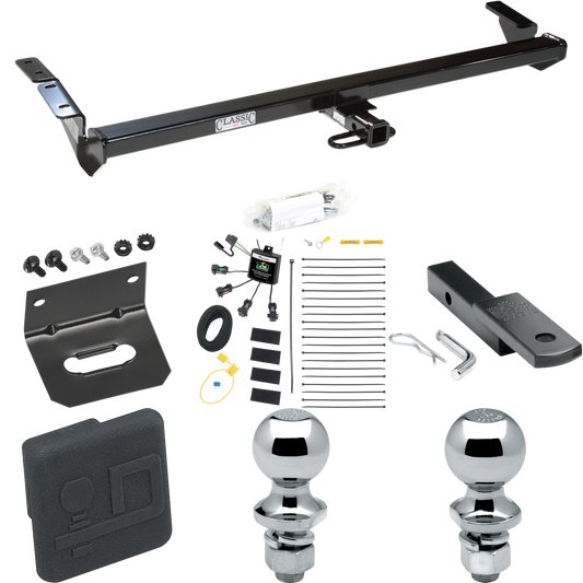 Fits 2000-2004 Toyota Avalon Trailer Hitch Tow PKG w/ 4-Flat Zero Contact "No Splice" Wiring Harness + Draw-Bar + 1-7/8" + 2" Ball + Wiring Bracket + Hitch Cover By Draw-Tite