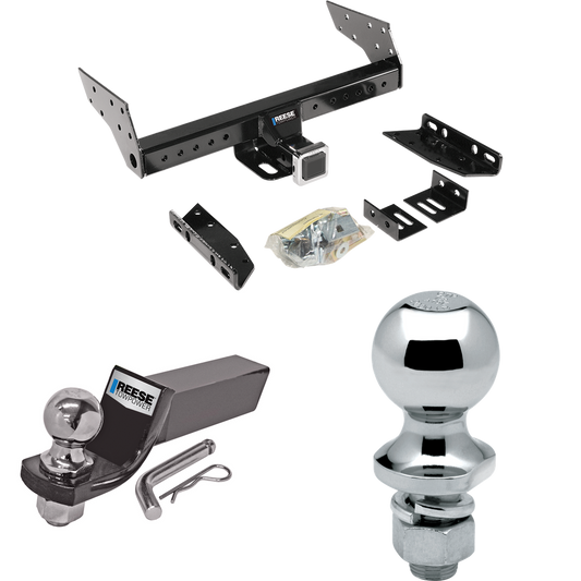 Fits 1991-1995 Dodge Caravan C/V Trailer Hitch Tow PKG w/ Starter Kit Ball Mount w/ 2" Drop & 2" Ball + 1-7/8" Ball (For 2 WD, Short Wheelbase Models) By Reese Towpower