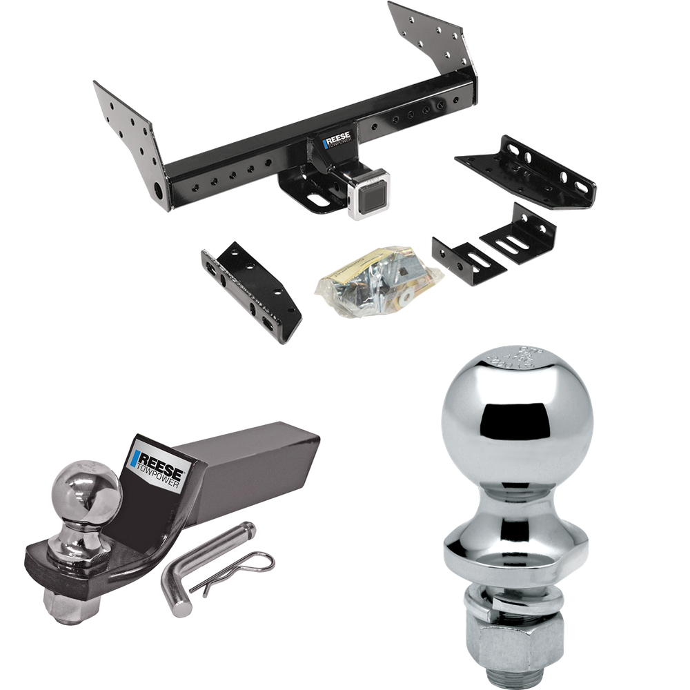 Fits 1998-1999 Ford Ranger Trailer Hitch Tow PKG w/ Starter Kit Ball Mount w/ 2" Drop & 2" Ball + 1-7/8" Ball (For w/Factory Tow Package Models) By Reese Towpower