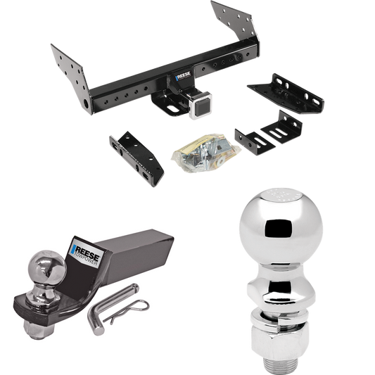 Fits 1998-2000 Isuzu Hombre Trailer Hitch Tow PKG w/ Starter Kit Ball Mount w/ 2" Drop & 2" Ball + 2-5/16" Ball (For w/Step Bumper Models) By Reese Towpower