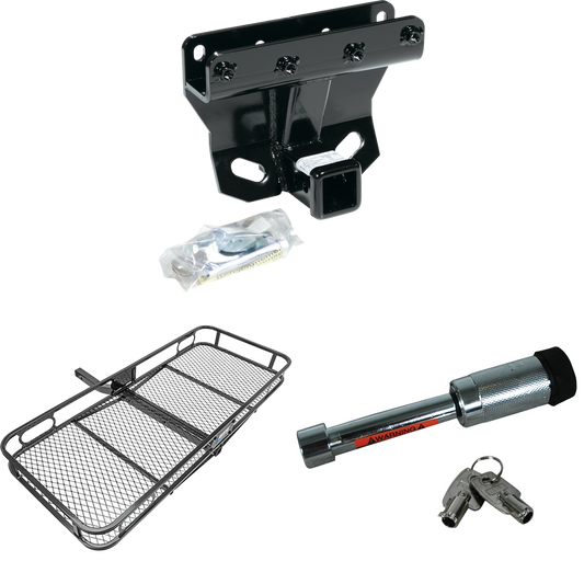 Fits 2006-2010 Jeep Commander Trailer Hitch Tow PKG w/ 60" x 24" Cargo Carrier + Hitch Lock By Draw-Tite