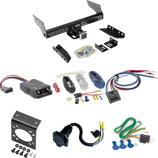 Se adapta al paquete de enganche de remolque Plymouth Grand Voyager 1987-1990 con control de freno Tekonsha Brakeman IV + adaptador de cableado BC genérico + cableado RV de 7 vías de Reese Towpower