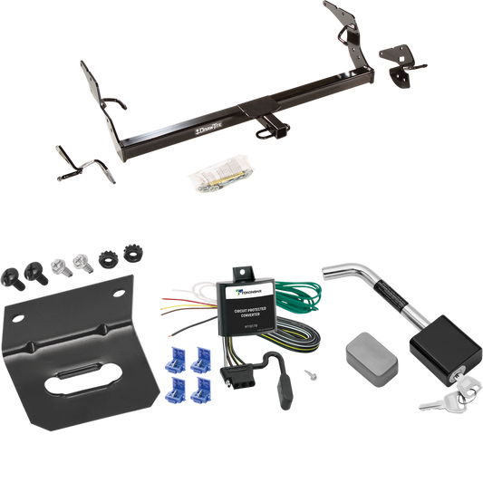 Se adapta al paquete de enganche de remolque Toyota Avalon 2005-2010 con arnés de cableado plano de 4 + soporte de cableado + bloqueo de enganche de Draw-Tite