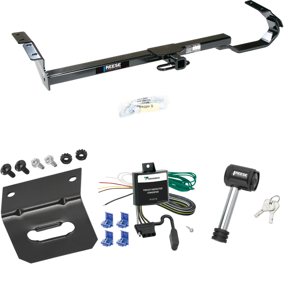 Fits 1995-1999 Toyota Avalon Trailer Hitch Tow PKG w/ 4-Flat Wiring Harness + Wiring Bracket + Hitch Lock By Reese Towpower