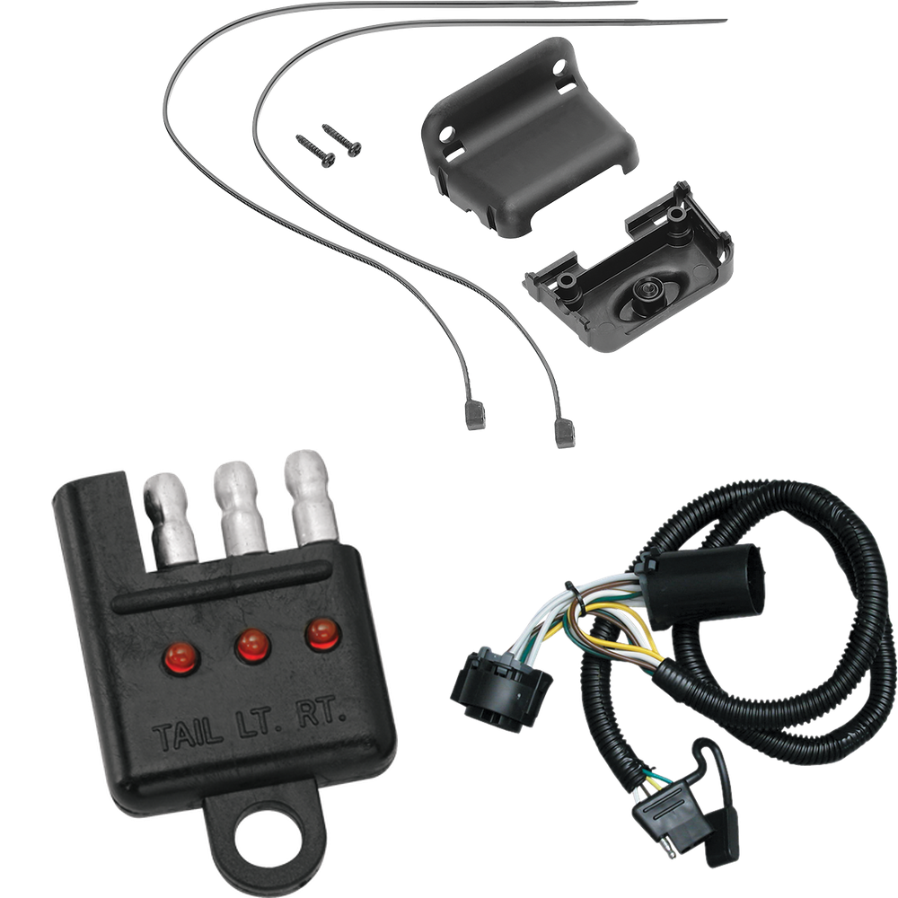 Tekonsha se adapta al arnés de cableado del remolque del extremo del vehículo de 4 planos GMC Yukon Denali 2001-2002 + soporte de cableado + probador de cableado