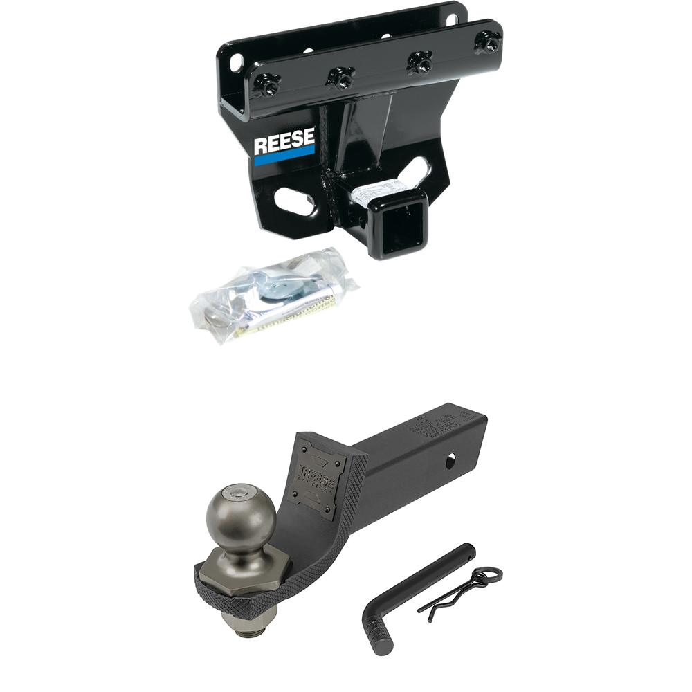 Fits 2005-2006 Jeep Grand Cherokee Trailer Hitch Tow PKG + Interlock Tactical Starter Kit w/ 2" Drop & 2" Ball (Excludes: SRT-8 Models) By Reese Towpower