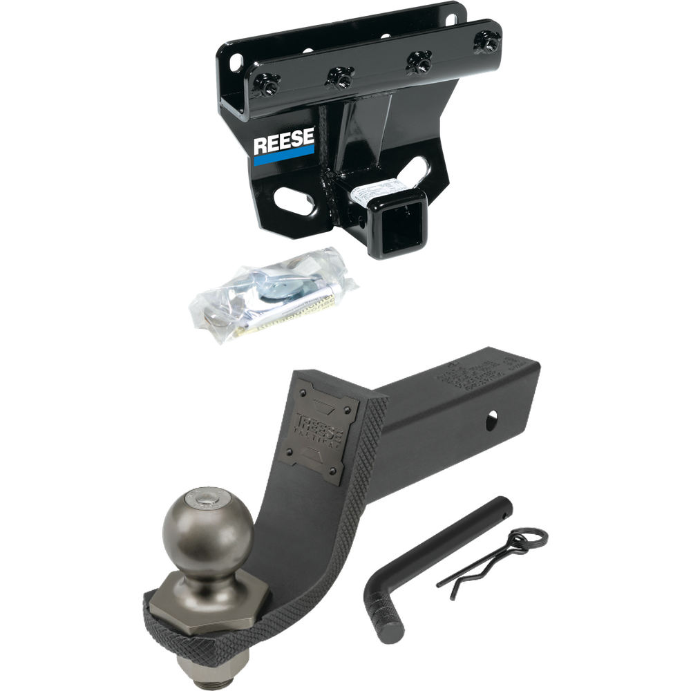 Fits 2005-2006 Jeep Grand Cherokee Trailer Hitch Tow PKG + Interlock Tactical Starter Kit w/ 3-1/4" Drop & 2" Ball (Excludes: SRT-8 Models) By Reese Towpower