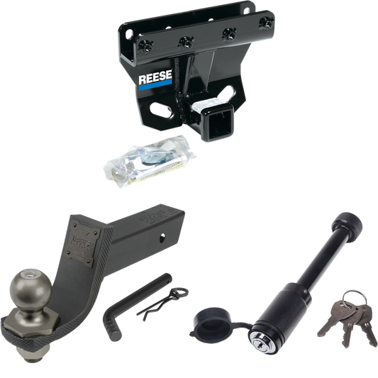 Fits 2005-2006 Jeep Grand Cherokee Trailer Hitch Tow PKG + Interlock Tactical Starter Kit w/ 3-1/4" Drop & 2" Ball + Tactical Dogbone Lock (Excludes: SRT-8 Models) By Reese Towpower