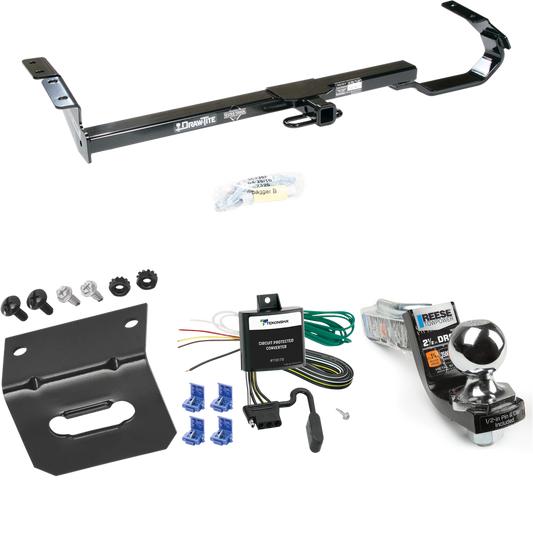 Fits 1995-1999 Toyota Avalon Trailer Hitch Tow PKG w/ 4-Flat Wiring Harness + Interlock Starter Kit w/ 2" Ball 2-1/2" Drop 2" Rise + Wiring Bracket By Draw-Tite