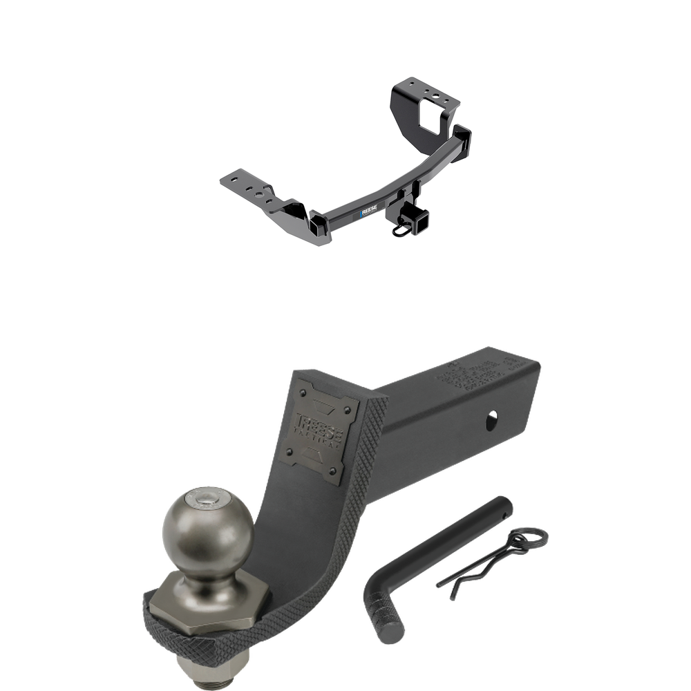 Fits 2014-2018 Subaru Forester Trailer Hitch Tow PKG + Interlock Tactical Starter Kit w/ 3-1/4" Drop & 2" Ball By Reese Towpower