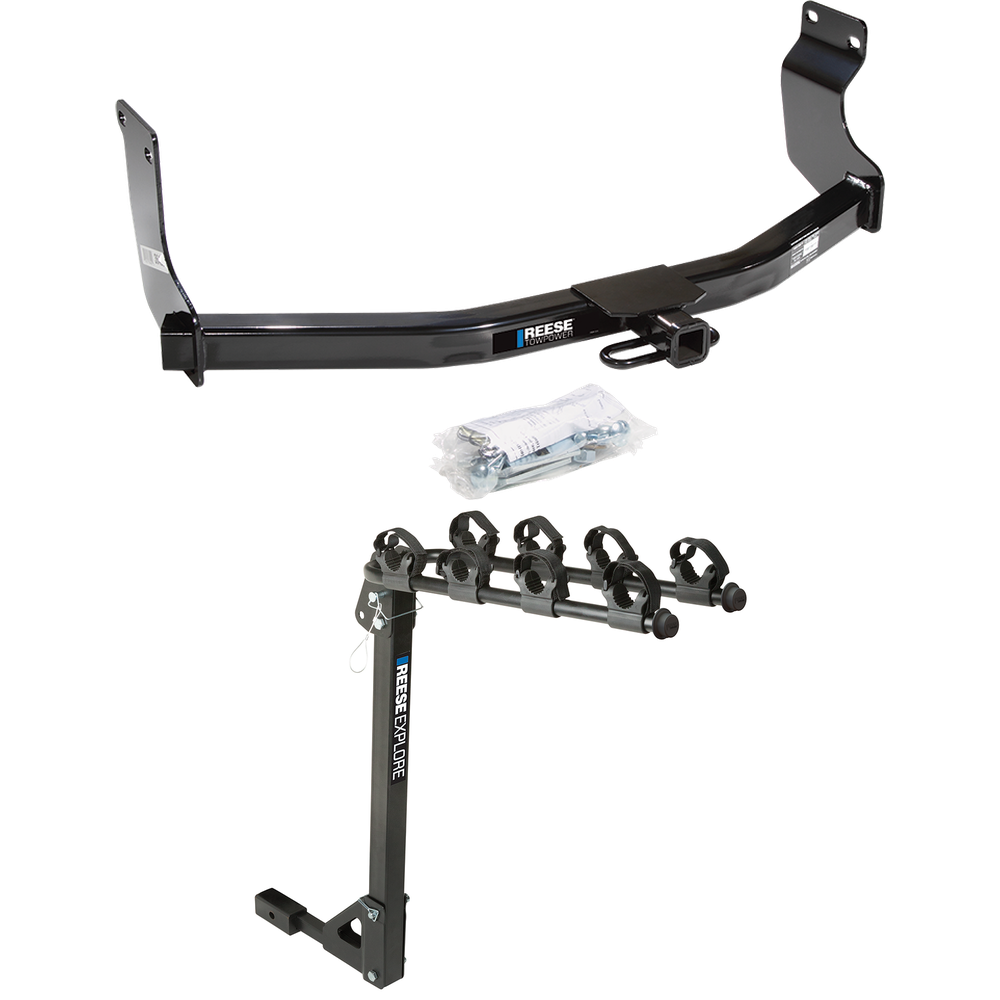 Fits 2005-2006 Mazda Tribute Trailer Hitch Tow PKG w/ 4 Bike Carrier Rack By Reese Towpower