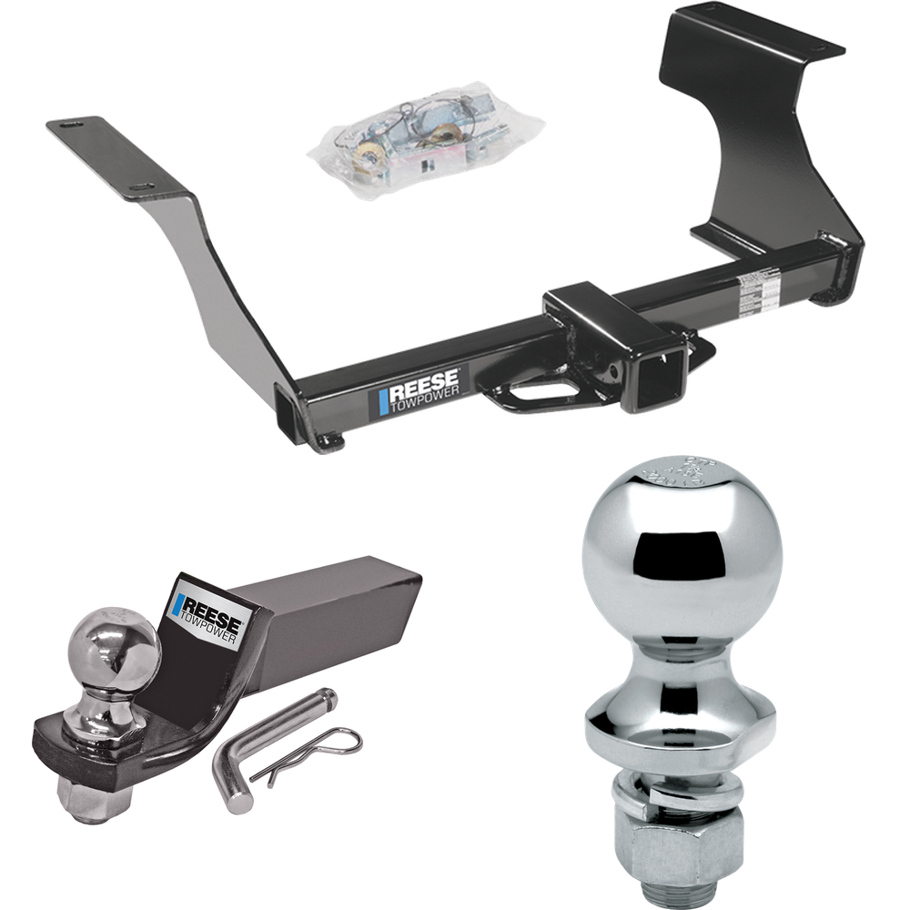 Fits 2009-2013 Subaru Forester Trailer Hitch Tow PKG w/ Starter Kit Ball Mount w/ 2" Drop & 2" Ball + 1-7/8" Ball By Reese Towpower