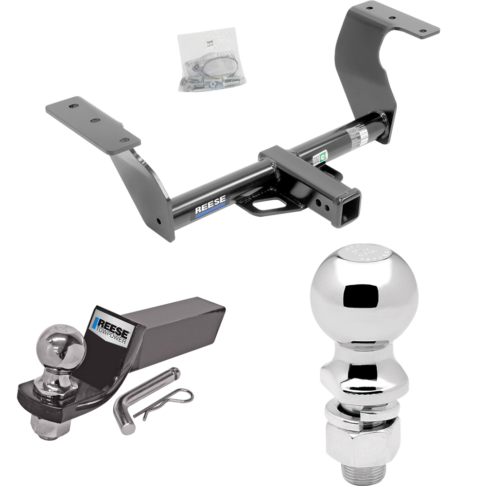 Fits 2014-2018 Subaru Forester Trailer Hitch Tow PKG w/ Starter Kit Ball Mount w/ 2" Drop & 2" Ball + 2-5/16" Ball By Reese Towpower