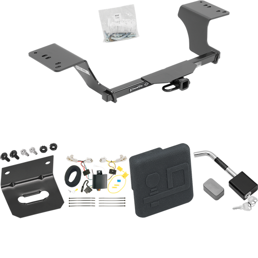 Fits 2013-2018 Toyota Avalon Trailer Hitch Tow PKG w/ 4-Flat Wiring Harness + Hitch Cover + Hitch Lock By Draw-Tite