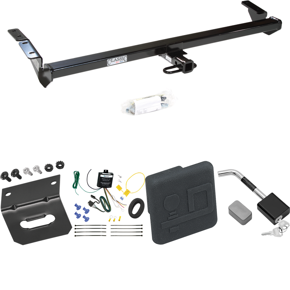 Fits 2000-2004 Toyota Avalon Trailer Hitch Tow PKG w/ 4-Flat Wiring Harness + Hitch Cover + Hitch Lock By Draw-Tite