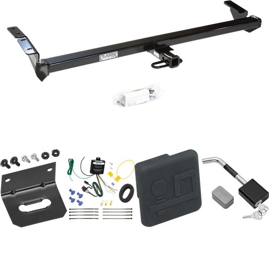 Fits 2000-2004 Toyota Avalon Trailer Hitch Tow PKG w/ 4-Flat Wiring Harness + Hitch Cover + Hitch Lock By Draw-Tite