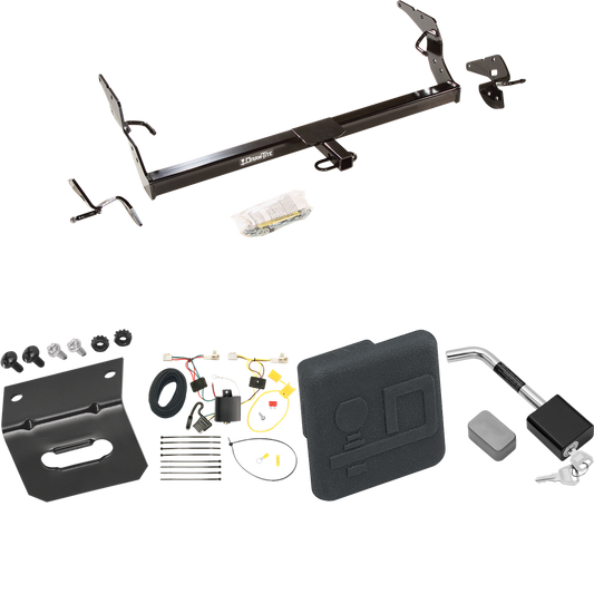 Fits 2011-2012 Toyota Avalon Trailer Hitch Tow PKG w/ 4-Flat Wiring Harness + Hitch Cover + Hitch Lock By Draw-Tite