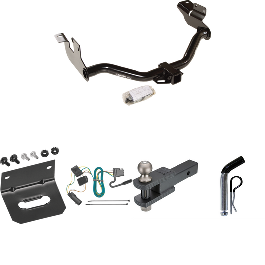 Fits 2008-2011 Mercury Mariner Trailer Hitch Tow PKG w/ 4-Flat Wiring Harness + Clevis Hitch Ball Mount w/ 2" Ball + Pin/Clip + Wiring Bracket (For w/Factory Tow Package Models) By Draw-Tite