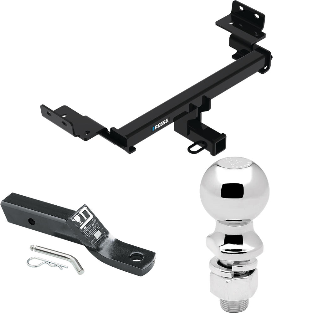 Fits 2017-2023 Jeep Compass Trailer Hitch Tow PKG w/ Ball Mount w/ 2" Drop + 2-5/16" Ball (For (New Body Style) Models) By Reese Towpower