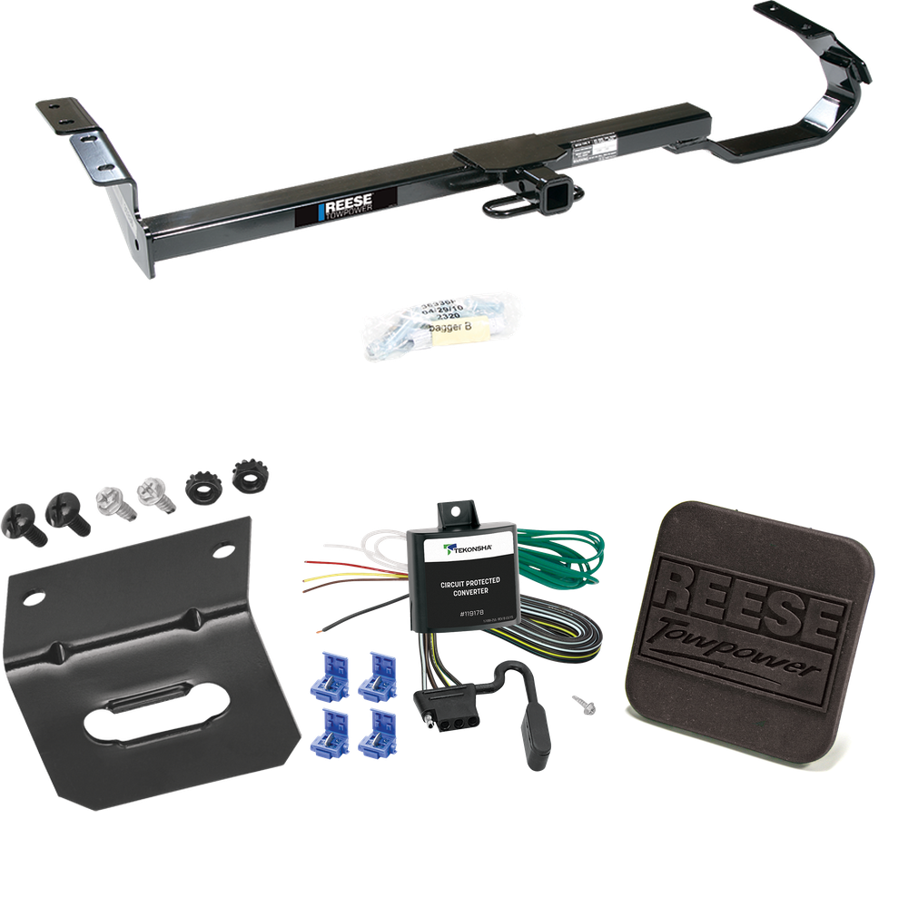 Fits 1995-1999 Toyota Avalon Trailer Hitch Tow PKG w/ 4-Flat Wiring Harness + Hitch Cover By Reese Towpower