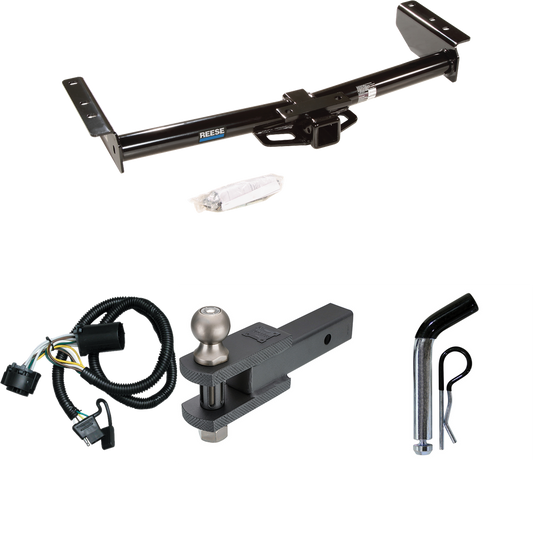 Fits 2000-2006 GMC Yukon XL 2500 Trailer Hitch Tow PKG w/ 4-Flat Wiring + Clevis Hitch Ball Mount w/ 2" Ball + Pin/Clip By Reese Towpower