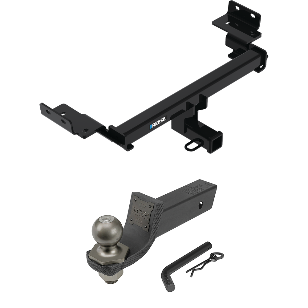 Fits 2017-2023 Jeep Compass Trailer Hitch Tow PKG + Interlock Tactical Starter Kit w/ 2" Drop & 2" Ball (For (New Body Style) Models) By Reese Towpower