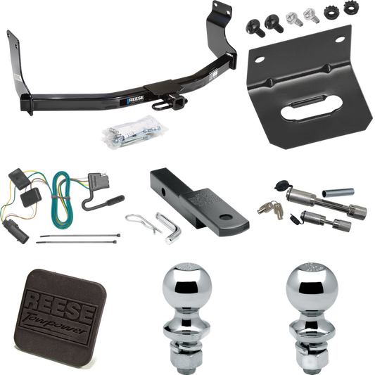 Fits 2008-2011 Mercury Mariner Trailer Hitch Tow PKG w/ 4-Flat Wiring Harness + Draw-Bar + 1-7/8" + 2" Ball + Wiring Bracket + Hitch Cover + Dual Hitch & Coupler Locks (For w/Factory Tow Package Models) By Reese Towpower