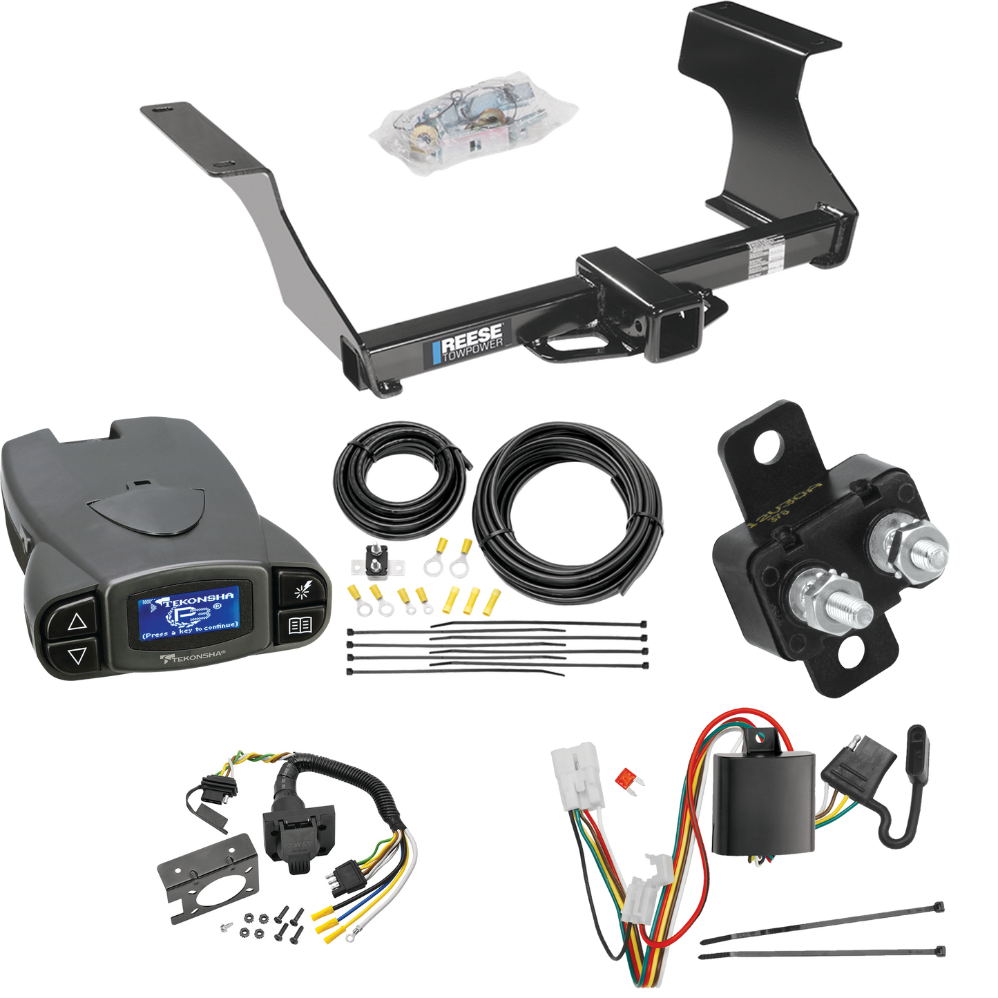 Fits 2009-2013 Subaru Forester Trailer Hitch Tow PKG w/ Tekonsha Prodigy P3 Brake Control + 7-Way RV Wiring By Reese Towpower