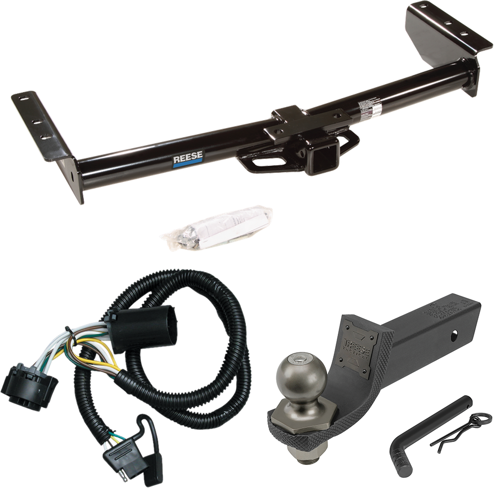 Se adapta al paquete de enganche de remolque GMC Yukon XL 2500 2000-2006 con 4 cables planos + kit de inicio táctico de enclavamiento con caída de 2" y bola de 2" de Reese Towpower