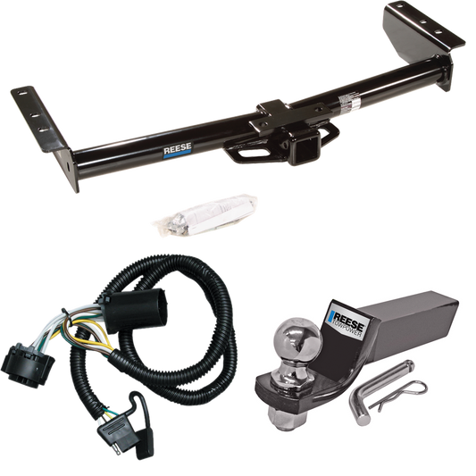 Fits 2001-2002 GMC Yukon XL 1500 Denali Trailer Hitch Tow PKG w/ 4-Flat Wiring + Starter Kit Ball Mount w/ 2" Drop & 2" Ball By Reese Towpower