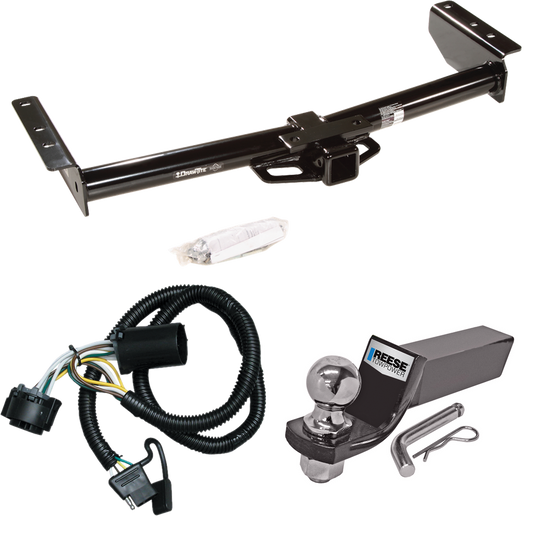 Fits 2000-2006 GMC Yukon XL 1500 Trailer Hitch Tow PKG w/ 4-Flat Wiring + Starter Kit Ball Mount w/ 2" Drop & 2" Ball By Draw-Tite