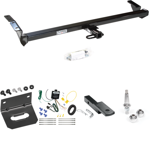 Fits 2000-2004 Toyota Avalon Trailer Hitch Tow PKG w/ 4-Flat Wiring Harness + Draw-Bar + Interchangeable 1-7/8" & 2" Balls + Wiring Bracket By Draw-Tite