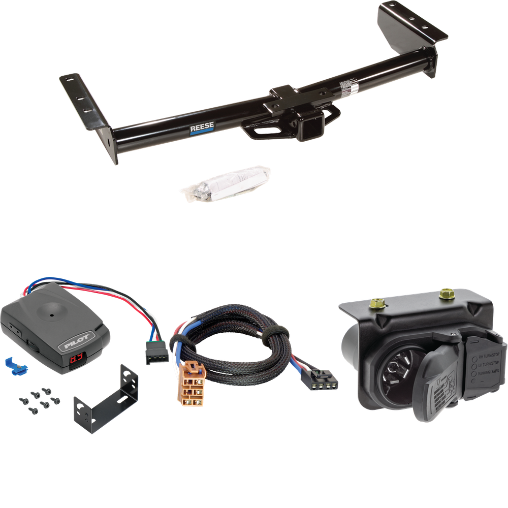 Fits 2000-2002 GMC Yukon XL 2500 Trailer Hitch Tow PKG w/ Pro Series Pilot Brake Control + Plug & Play BC Adapter + 7-Way RV Wiring By Reese Towpower