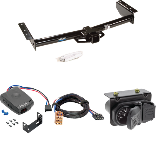 Fits 2000-2002 GMC Yukon XL 2500 Trailer Hitch Tow PKG w/ Pro Series Pilot Brake Control + Plug & Play BC Adapter + 7-Way RV Wiring By Reese Towpower