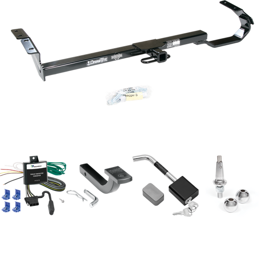 Fits 1999-2003 Toyota Solara Trailer Hitch Tow PKG w/ 4-Flat Wiring Harness + Draw-Bar + Interchangeable 1-7/8" & 2" Balls + Hitch Lock By Draw-Tite