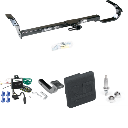 Fits 1999-2003 Toyota Solara Trailer Hitch Tow PKG w/ 4-Flat Wiring Harness + Draw-Bar + Interchangeable 1-7/8" & 2" Balls + Hitch Cover By Draw-Tite