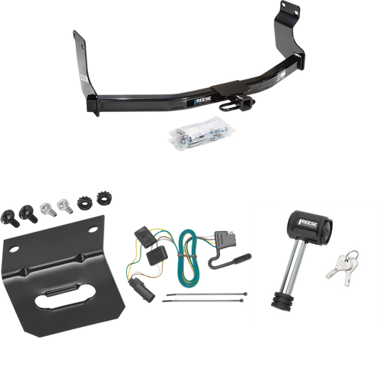 Se adapta al paquete de enganche de remolque Mercury Mariner 2008-2011 con arnés de cableado plano de 4 + soporte de cableado + bloqueo de enganche (para modelos con paquete de remolque de fábrica) de Reese Towpower