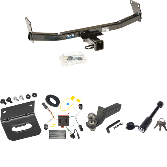 Fits 2011-2017 Jeep Compass Trailer Hitch Tow PKG w/ 4-Flat Wiring + Interlock Tactical Starter Kit w/ 2" Drop & 2" Ball + Tactical Dogbone Lock + Wiring Bracket (For (Old Body Style) Models) By Reese Towpower