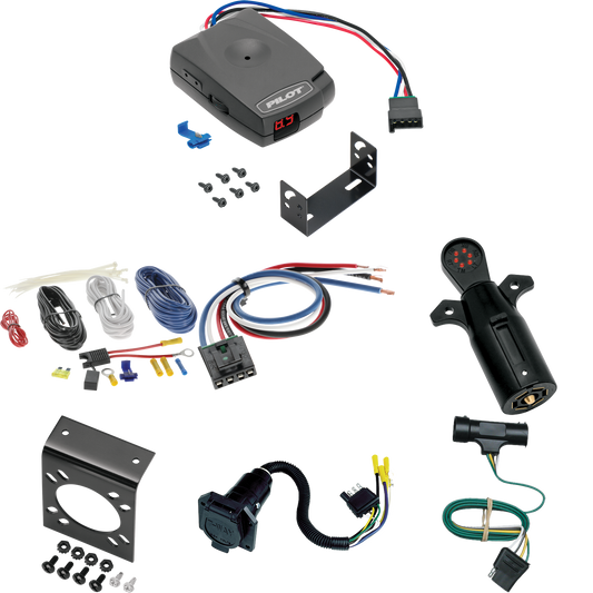 Fits 1973-1984 GMC Jimmy 7-Way RV Wiring + Pro Series Pilot Brake Control + Generic BC Wiring Adapter + 7-Way Tester By Tekonsha