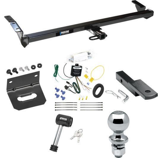 Se adapta al paquete de enganche de remolque Toyota Avalon 2000-2004 con arnés de cableado plano de 4 + barra de tracción + bola de 2" + soporte de cableado + bloqueo de enganche de Reese Towpower