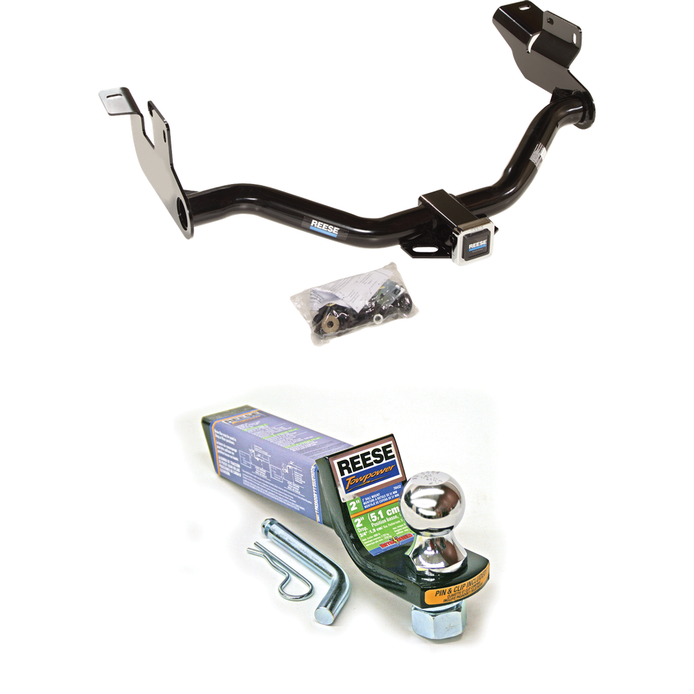 Fits 2008-2011 Mazda Tribute Trailer Hitch Tow PKG w/ Starter Kit Ball Mount w/ 2" Drop & 1-7/8" Ball By Reese Towpower