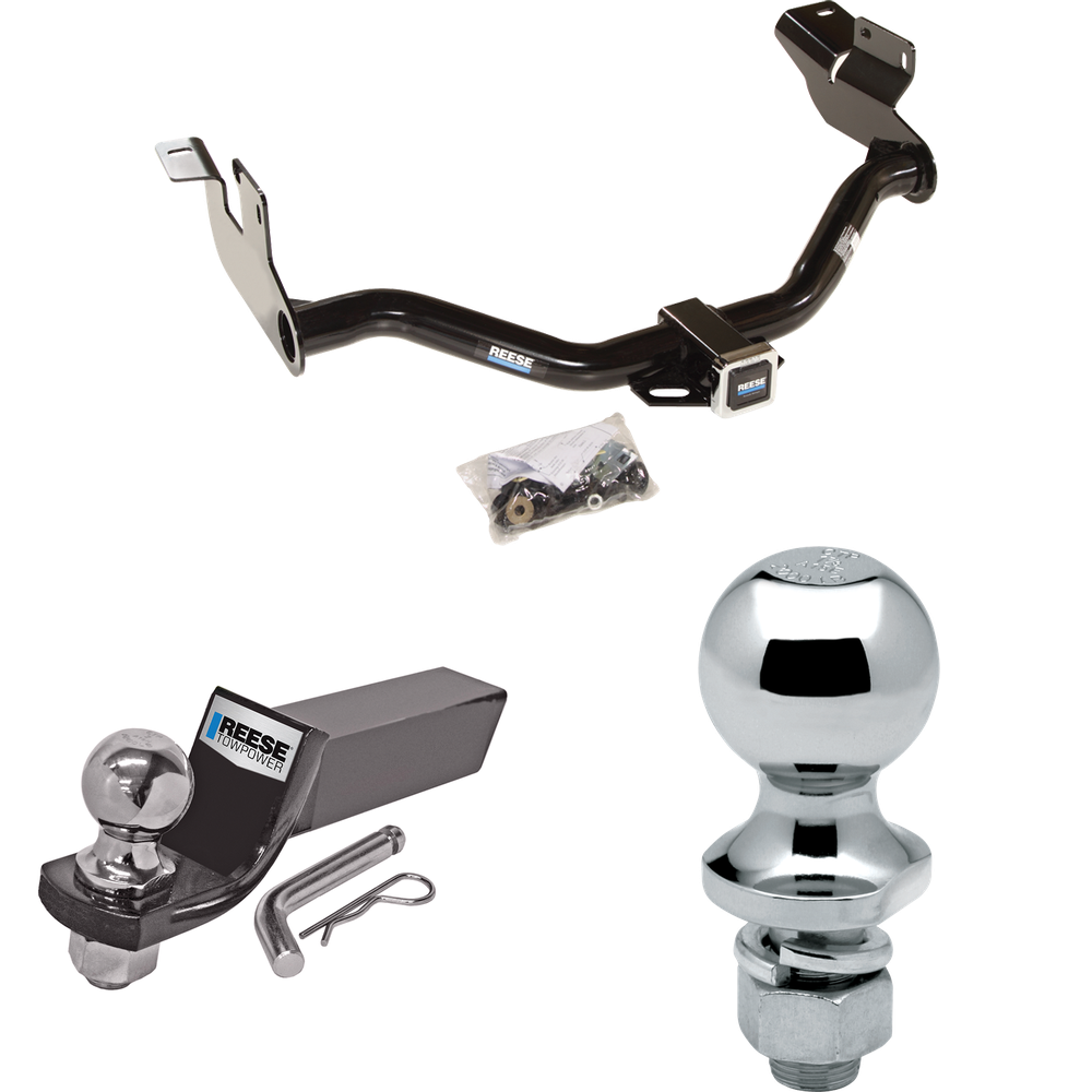 Fits 2008-2011 Mazda Tribute Trailer Hitch Tow PKG w/ Starter Kit Ball Mount w/ 2" Drop & 2" Ball + 1-7/8" Ball (For w/Factory Tow Package Models) By Reese Towpower