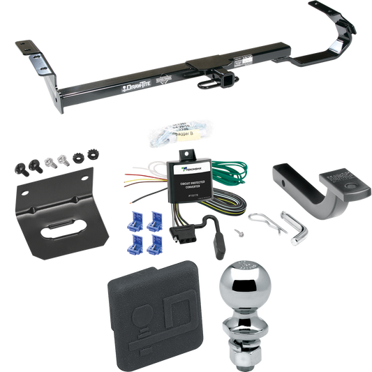 Fits 1999-2003 Toyota Solara Trailer Hitch Tow PKG w/ 4-Flat Wiring Harness + Draw-Bar + 2" Ball + Wiring Bracket + Hitch Cover By Draw-Tite