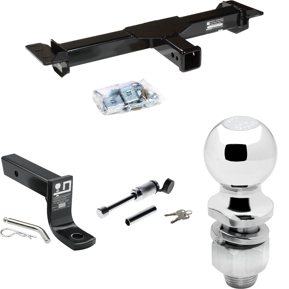 Fits 1988-1999 Chevrolet C1500 Front Mount Hitch + Ball Mount w/ 4" Drop & 2" Ball + Hitch Lock (For 2 Dr. Regular & Extended Cabs Models) By Draw-Tite